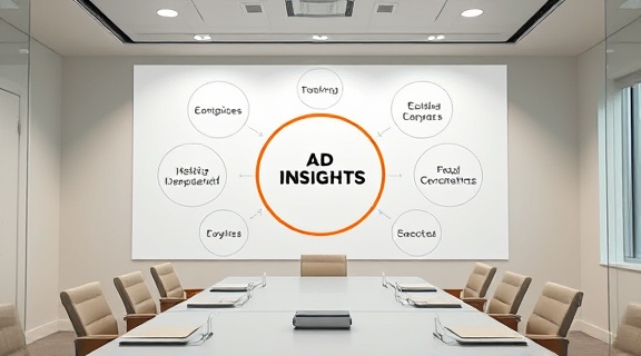 clean and clear bubble chart, representing ad insights, focused on key areas, photorealistic, set in a corporate boardroom, highly detailed, zooming effect, 5K resolution, pastel, overhead lighting, shot with a Leica Summicron-M 35mm f/2 ASPH lens.