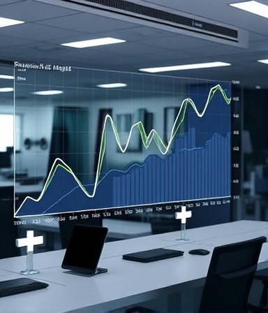 sophisticated line graph, tracking ad performance, sleek design, photorealistic, in a futuristic office, highly detailed, real-time data updates, 12K resolution, contrasted, LED lighting, shot with a Sigma 35mm f/1.4 DG HSM lens.